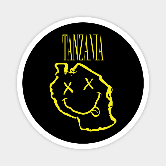 Vibrant Tanzania x Eyes Happy Face: Unleash Your 90s Grunge Spirit! Magnet by pelagio